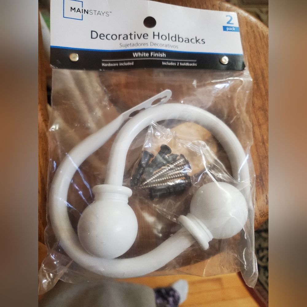 Mainstays White Decorative Holdbacks